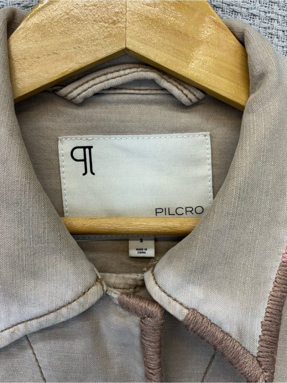 Anthropologie Pilcro Cropped Utility Jacket Beige Tan 100% Cotton Women’s Size S - Picture 5 of 10